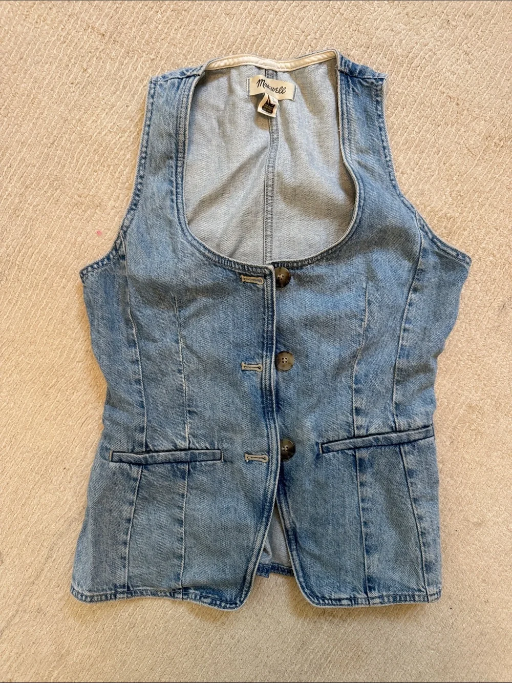Madewell Blue Denim Tank Top - Picture 1 of 3